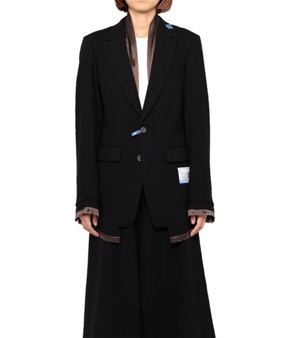 (W)미하라 야스히로 레이어드 부클레 블레이져 자켓 블랙 36사이즈 상품이미지4