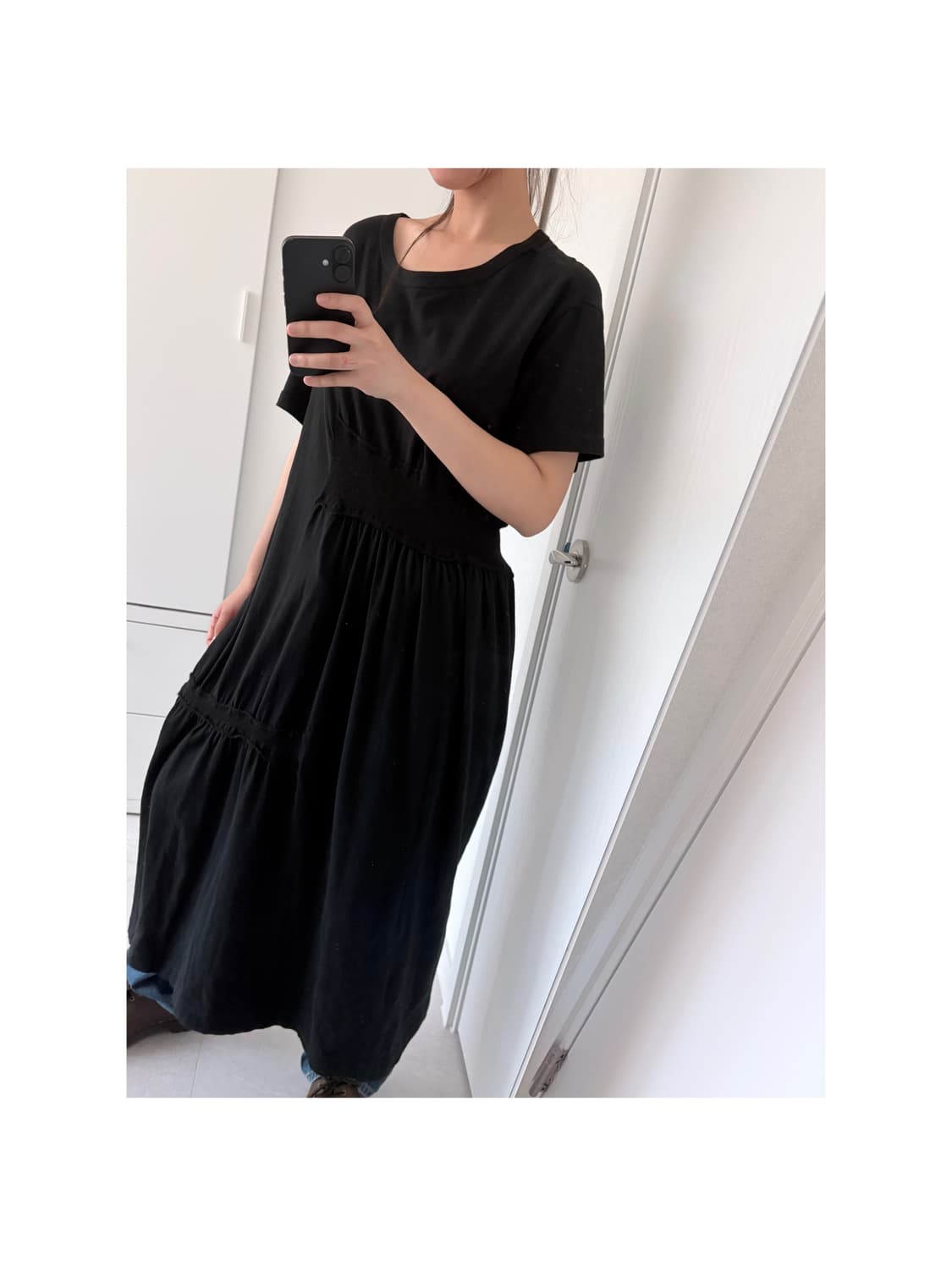 Y's 요지 야마모토 블랙 셔링 원피스 상품이미지1