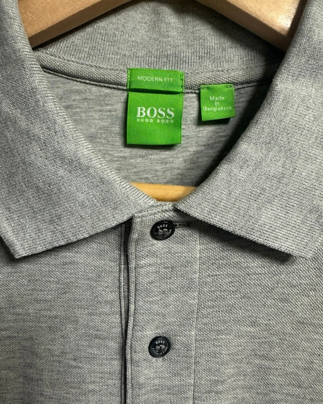 휴고보스(HUGO BOSS) 모던핏 코튼 반팔 카라티 멜란지그레이 M 상품이미지4