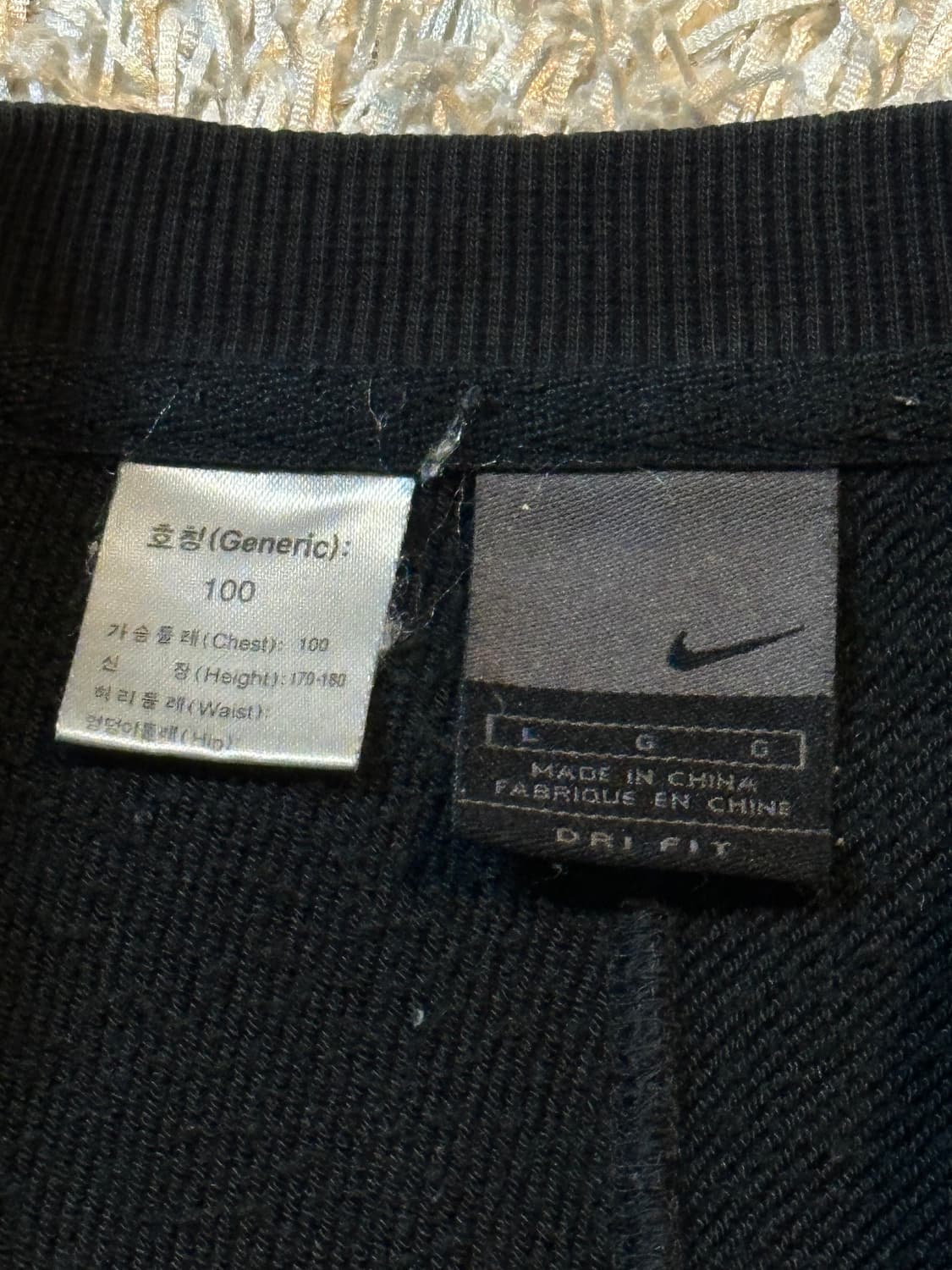 00's 나이키 올드스쿨 스우시 테니스 로고 라인 맨투맨 블랙 상품이미지7