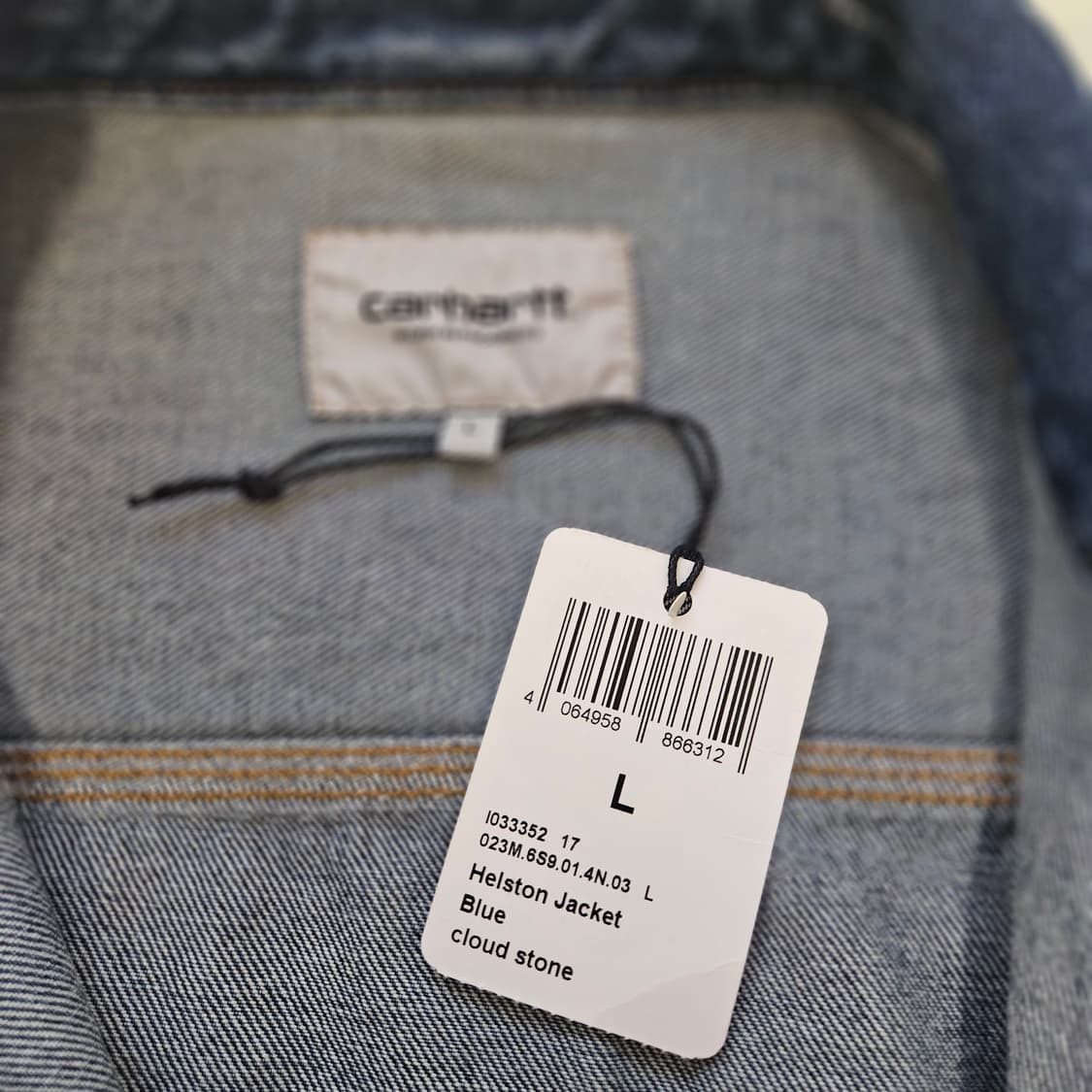 [새상품] 칼하트 WIP 헬스톤 자켓 블루 스톤 워시드 L 상품이미지2