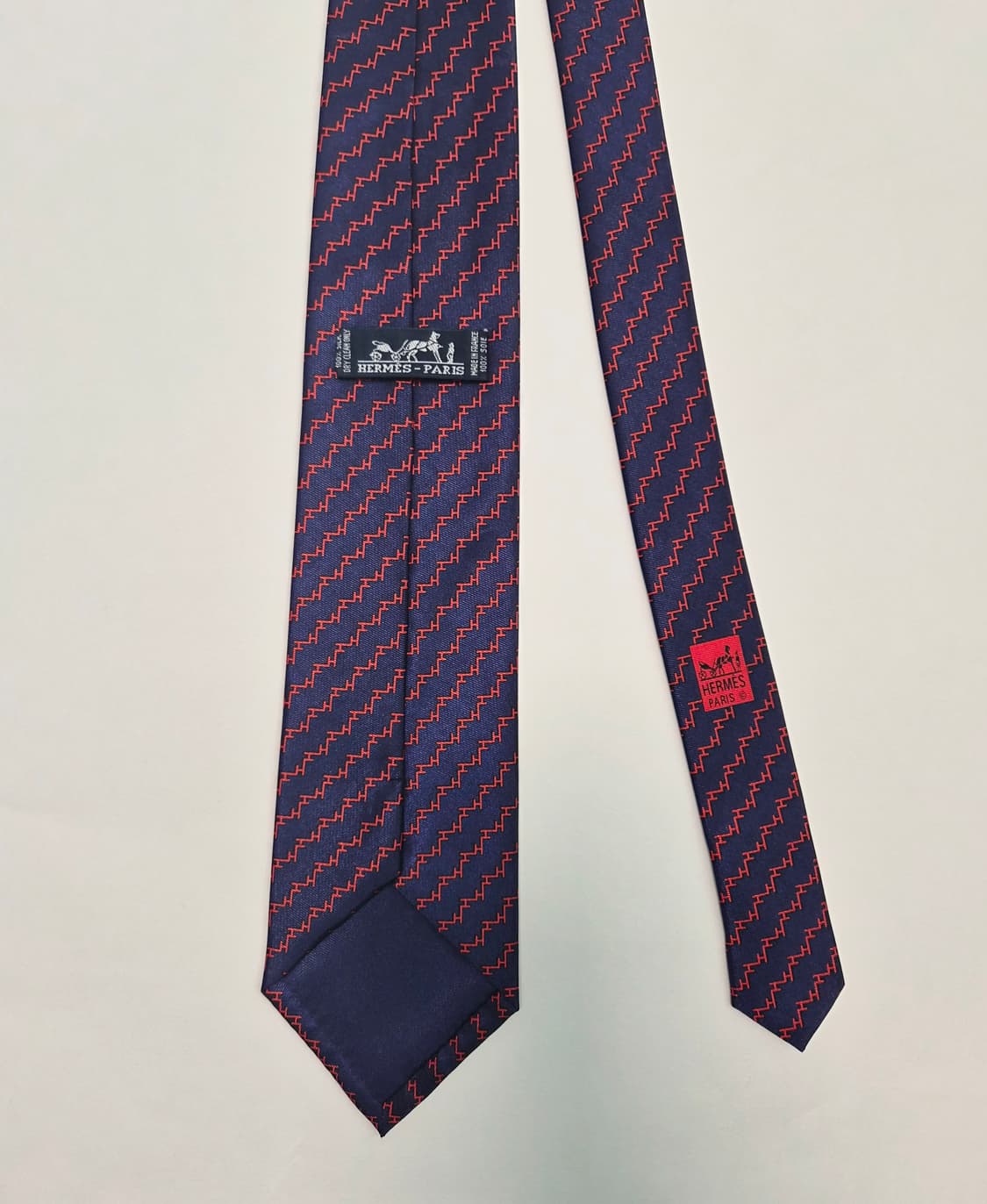 에르메스 실크 네이비 넥타이 (새상품급) 상품이미지3