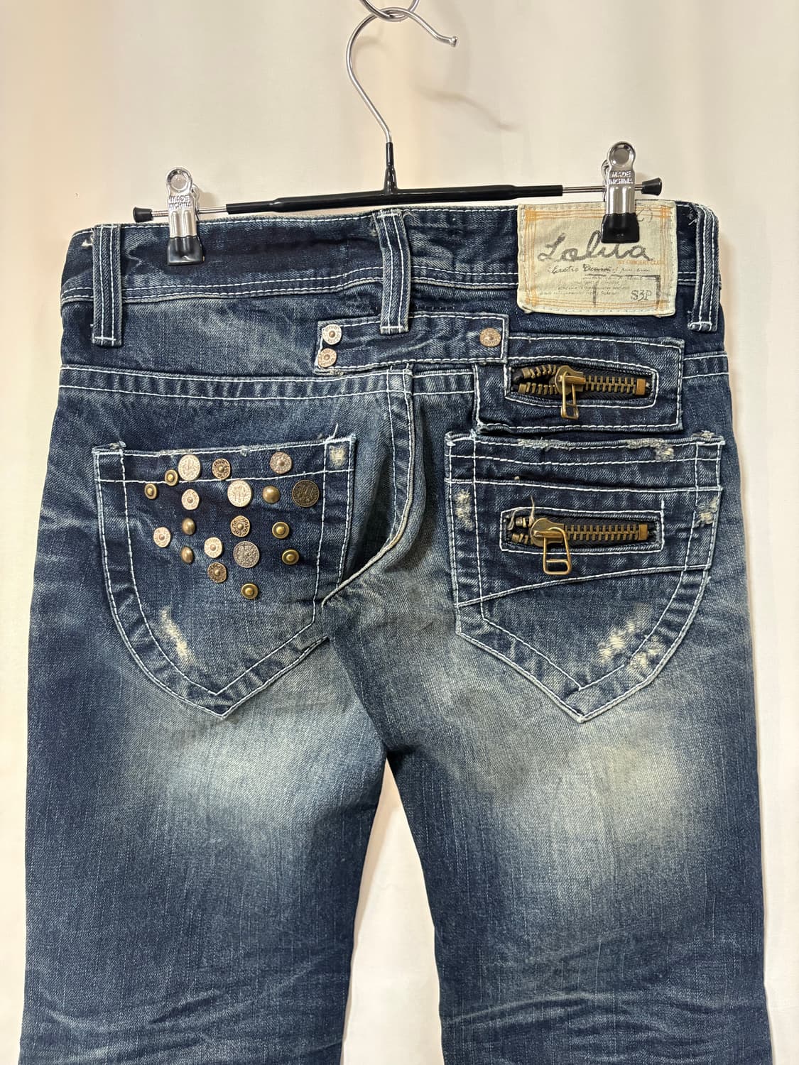 y2k 로리타진스(Lolita Jeans) 스터드 지퍼 부츠컷 (25) 상품이미지1