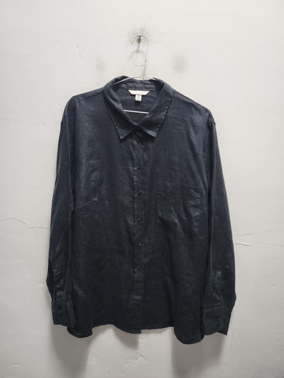 H&M 블랙 린넨 셔츠 상품이미지1