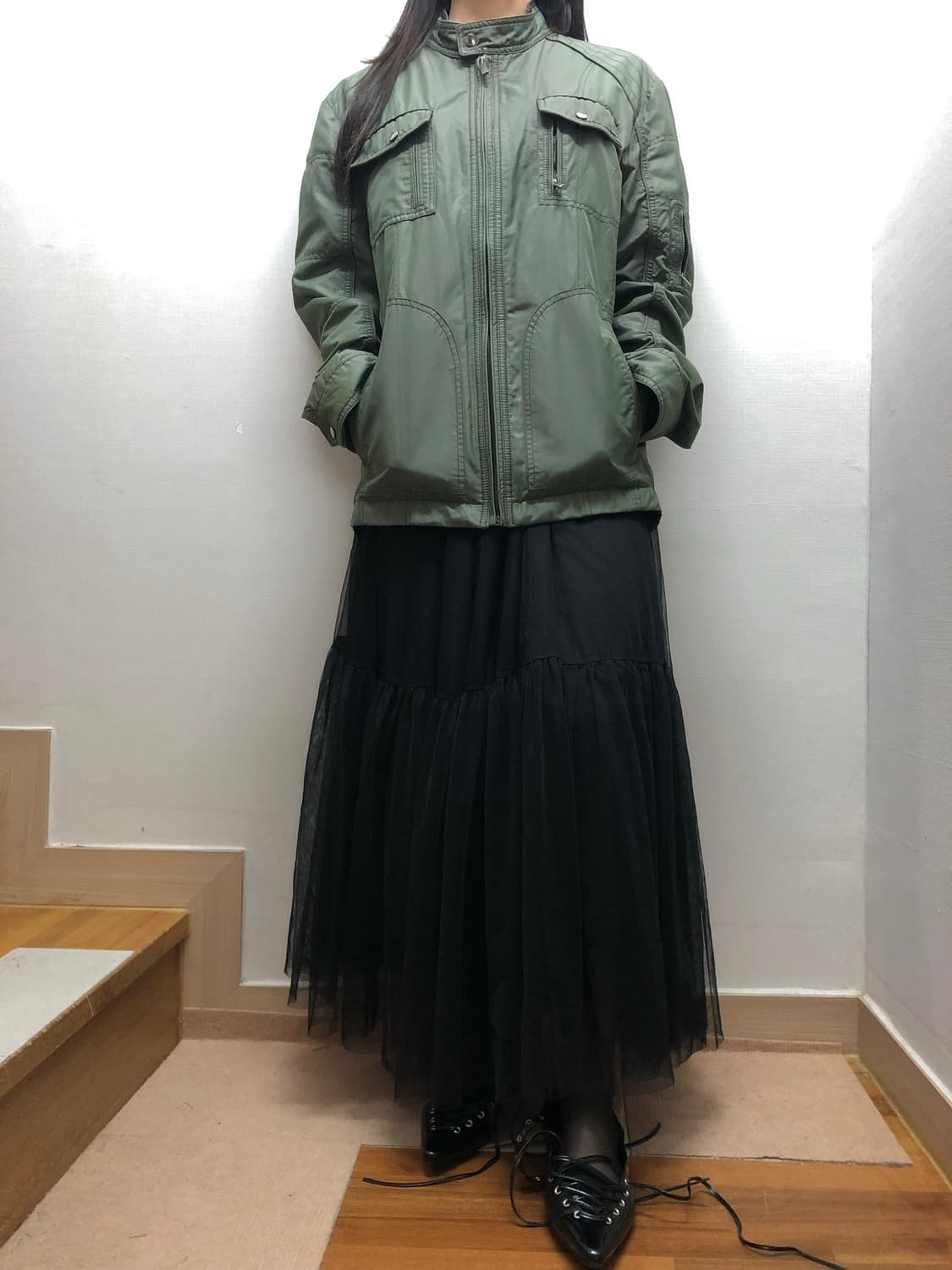 빈티지 그린 펑크 점퍼 상품이미지5