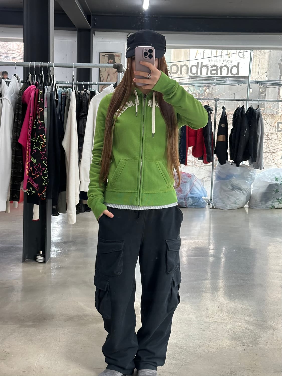 아베크롬비 후드집업 연두 상품이미지2