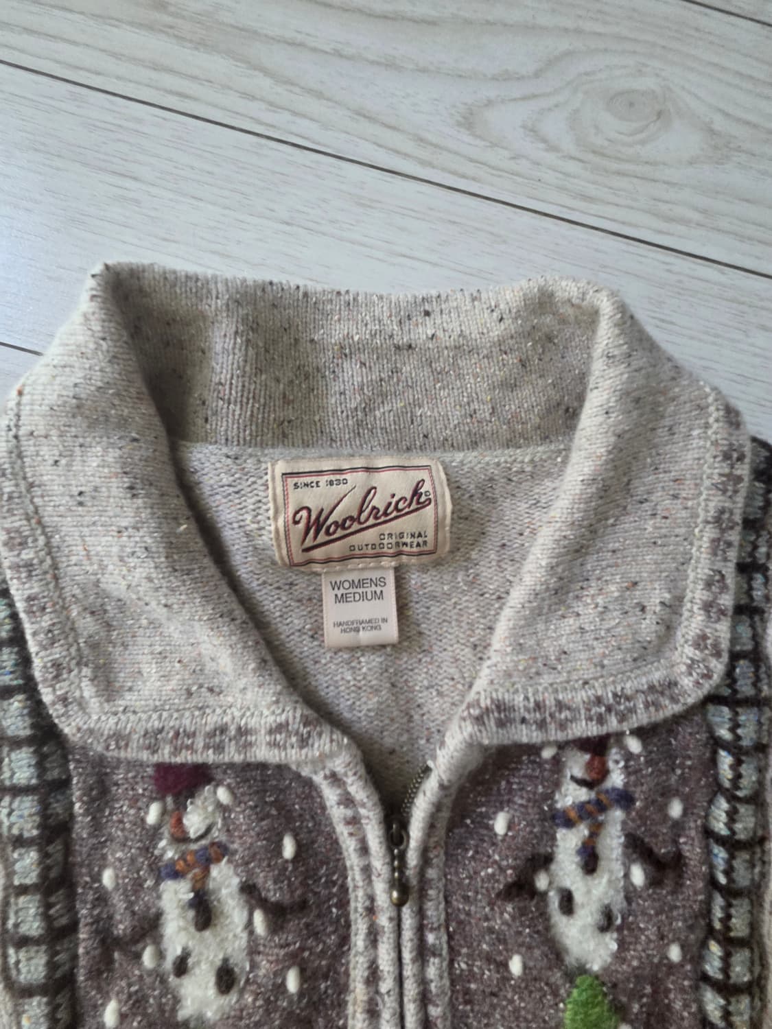 울리치 울87%  실크11%  집업가디건  오트밀컬러 상품이미지2