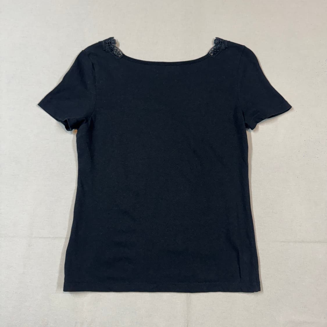 L) Zelal Motomachi 레이스 디테일 코튼 리넨 반팔 티셔츠 상품이미지6