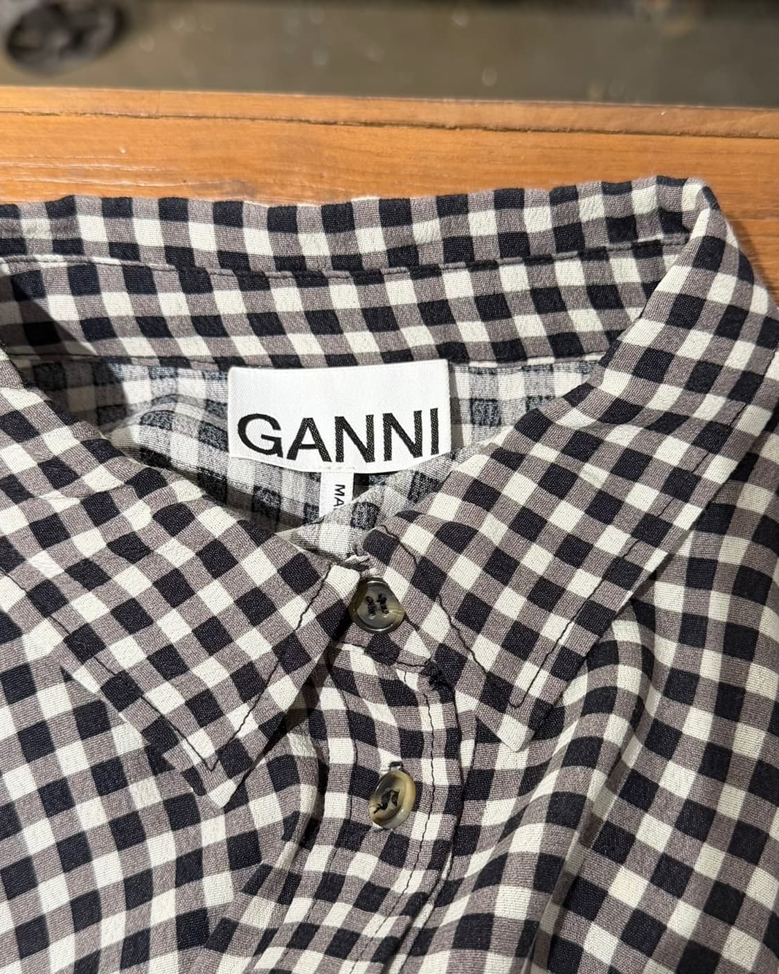 가니 깅엄 체크 프린티드 크레페 레이어 맥시 스커트 상품이미지7