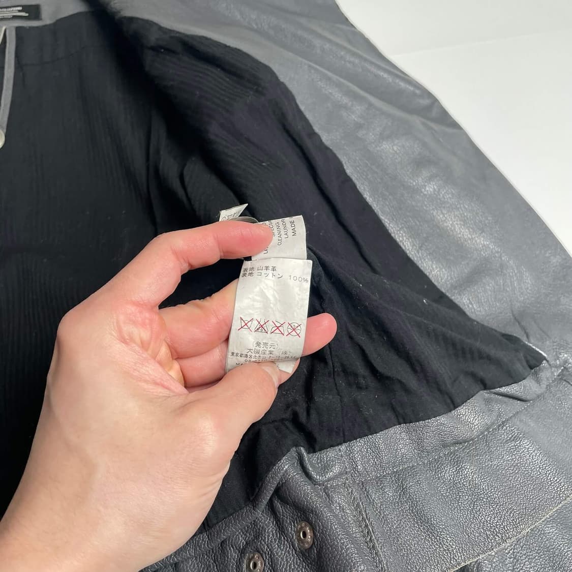 Marco tagliaferri 그레이 가죽크롭 라이더 자켓(italy) 상품이미지9