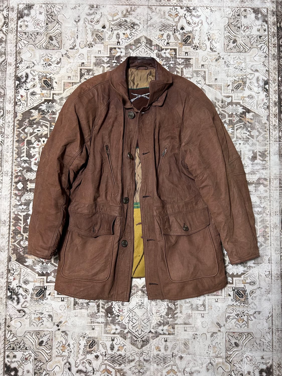 90’s cow leather jacket 상품이미지1