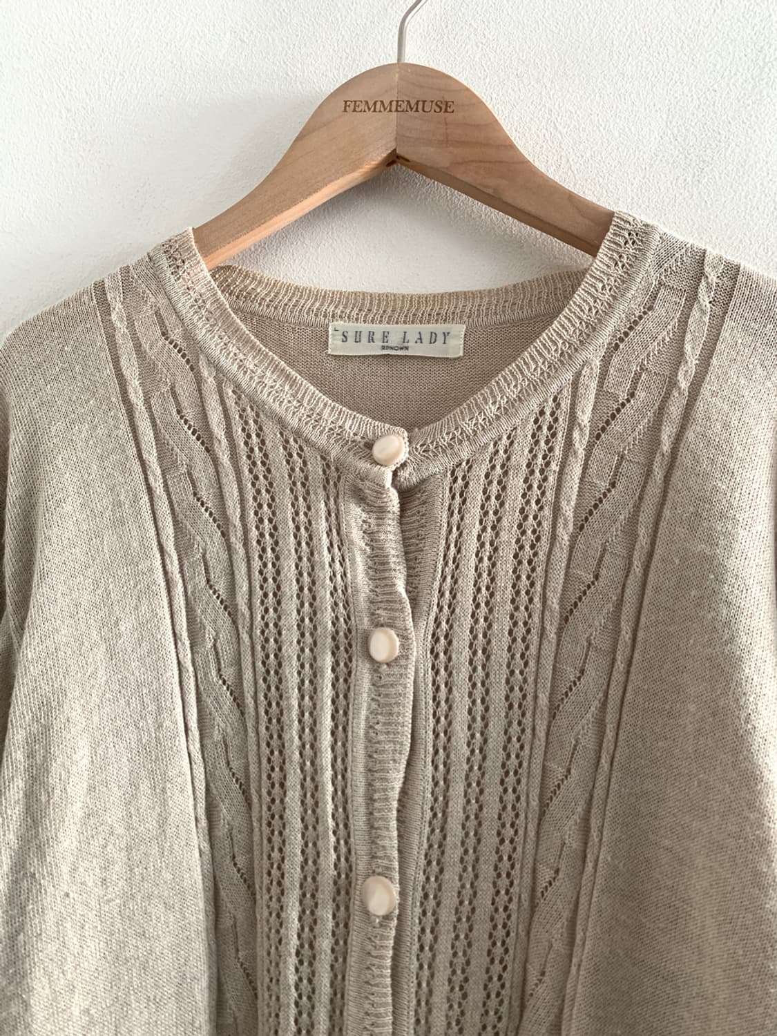 Vintage Punching Loose Knit Carigan 상품이미지2