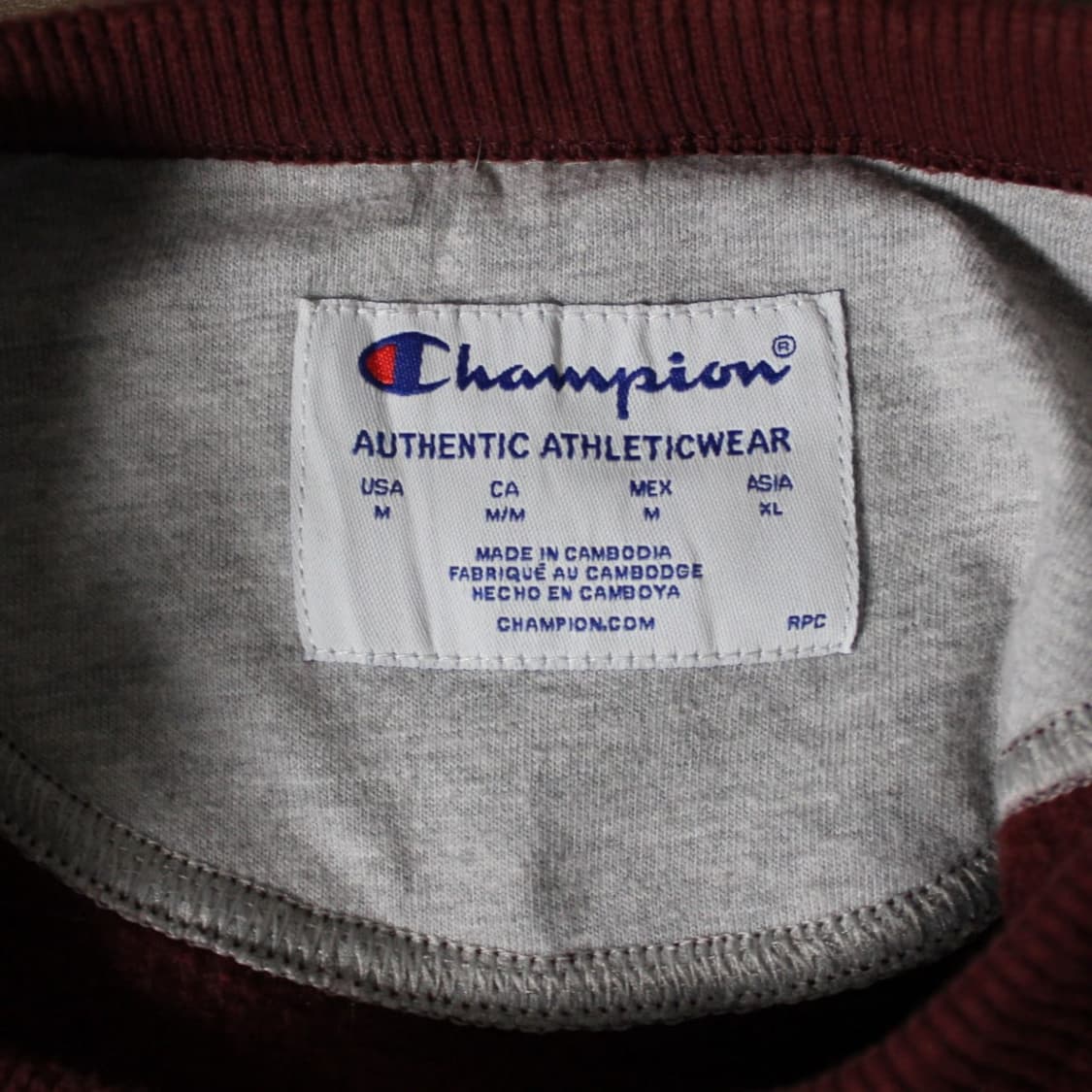 Champion 챔피온 버건디 기모 맨투맨 상품이미지4