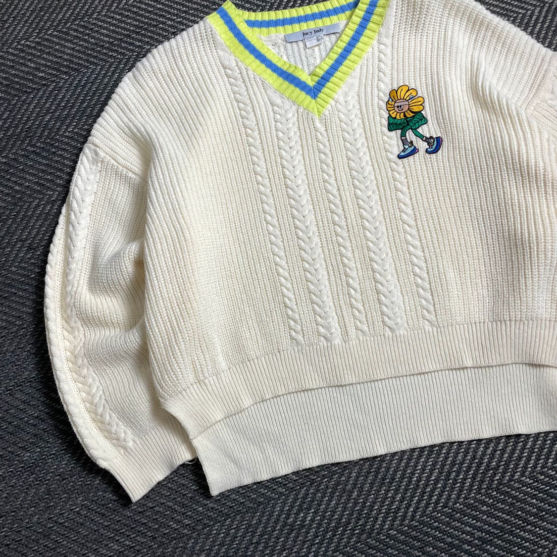 쥬시쥬디 케이블 아이보리 스웨터 니트o 4786 상품이미지3