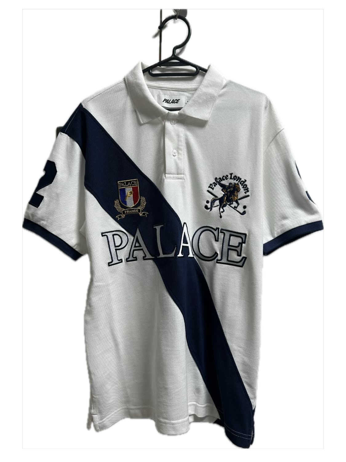 palace 25ss 팔라스 지저 폴로 화이트 네이비 M 상품이미지2