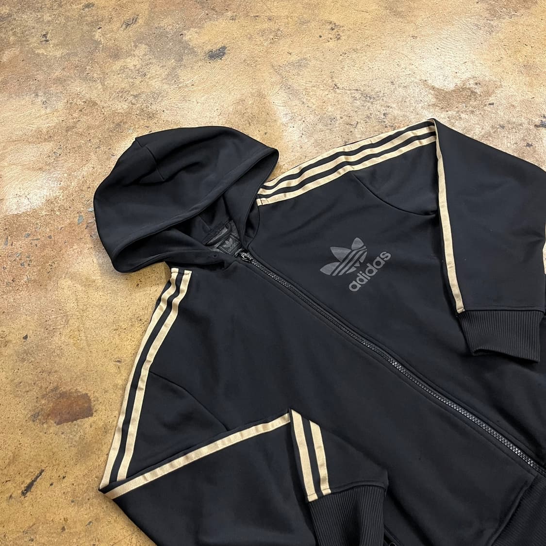 아디다스 검골 검금 블랙 골드 후플 플락 후드집업 져지 90 상품이미지1
