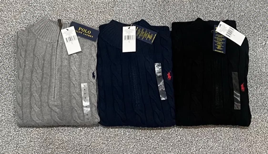 폴로 랄프로렌 꽈배기 반집업(m.L.XL) 상품이미지1