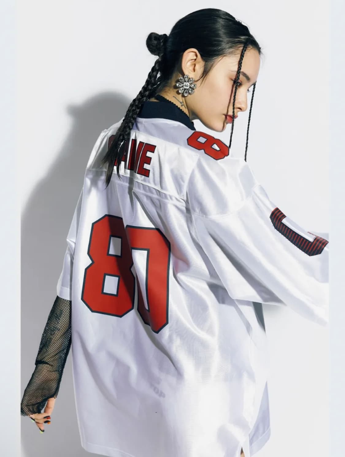 에즈이프 캘리 풋볼 저지 반팔 티셔츠 화이트 상품이미지2