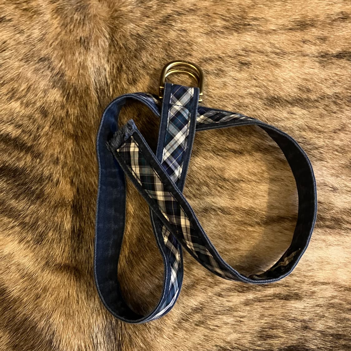 폴로 랄프로렌 코튼 체크 D링 벨트 32-36 상품이미지3