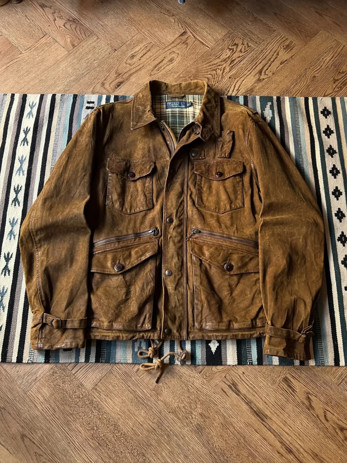 [L]폴로 랄프로렌 오일 페이드 스웨이드 헌팅 자켓 상품이미지1