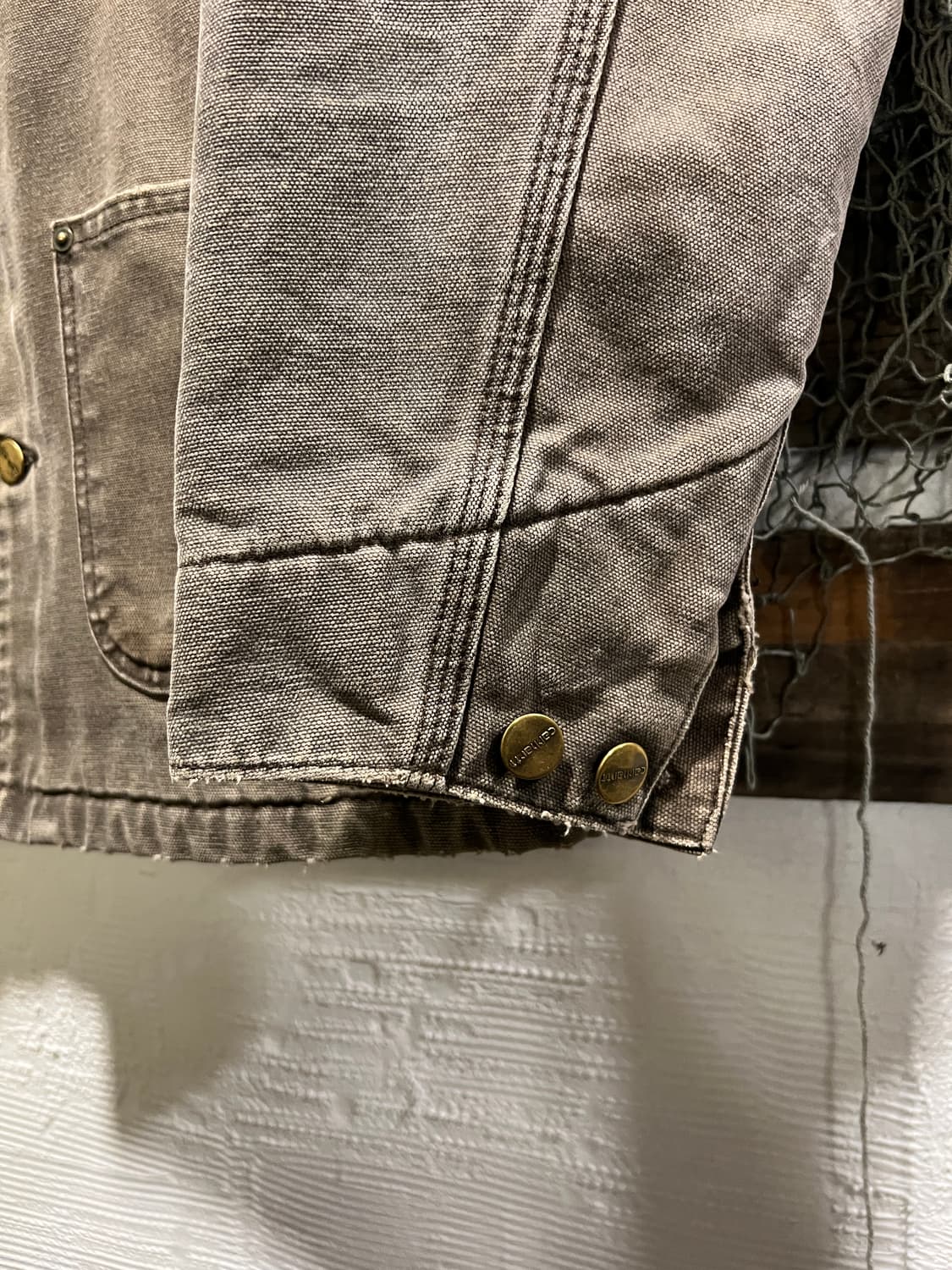 [M]칼하트 USA 빈티지 워싱 블랭킷 라이닝 다크브라운 초어 자켓 상품이미지5