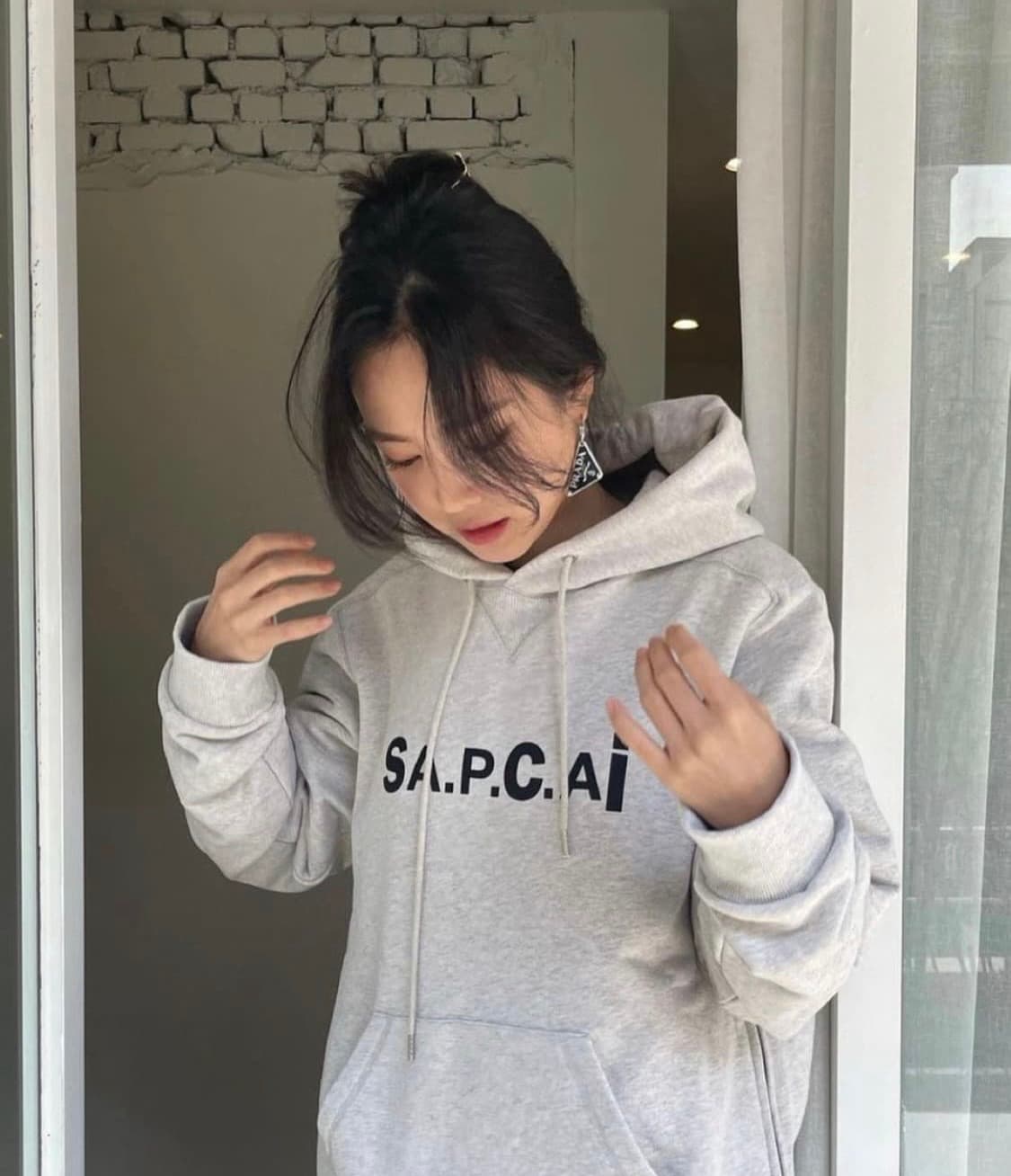 A.P.C. Sacai hoodie 아페쎄 사카이 손나은 후드티 L 상품이미지1