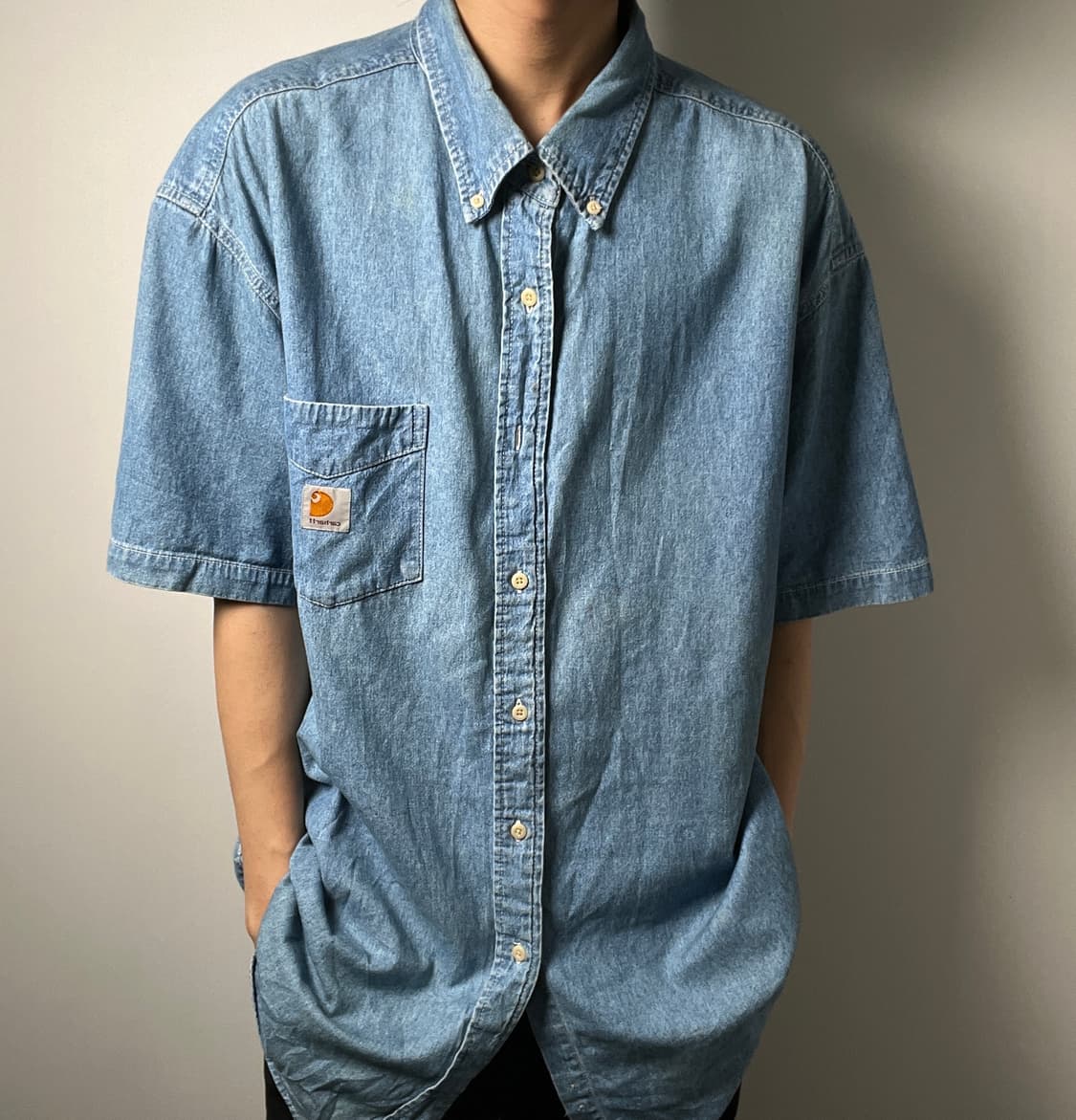 Carhartt 칼하트 데님 반팔 셔츠 XL 상품이미지3
