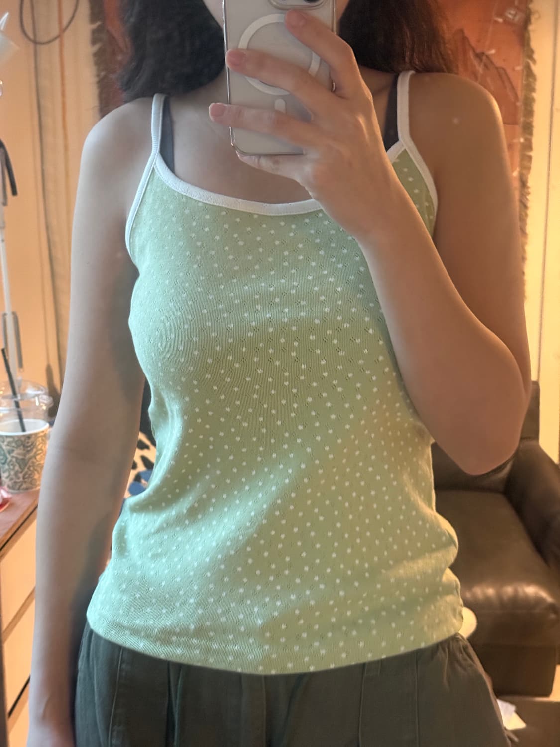 도트 민소매 나시 상품이미지1