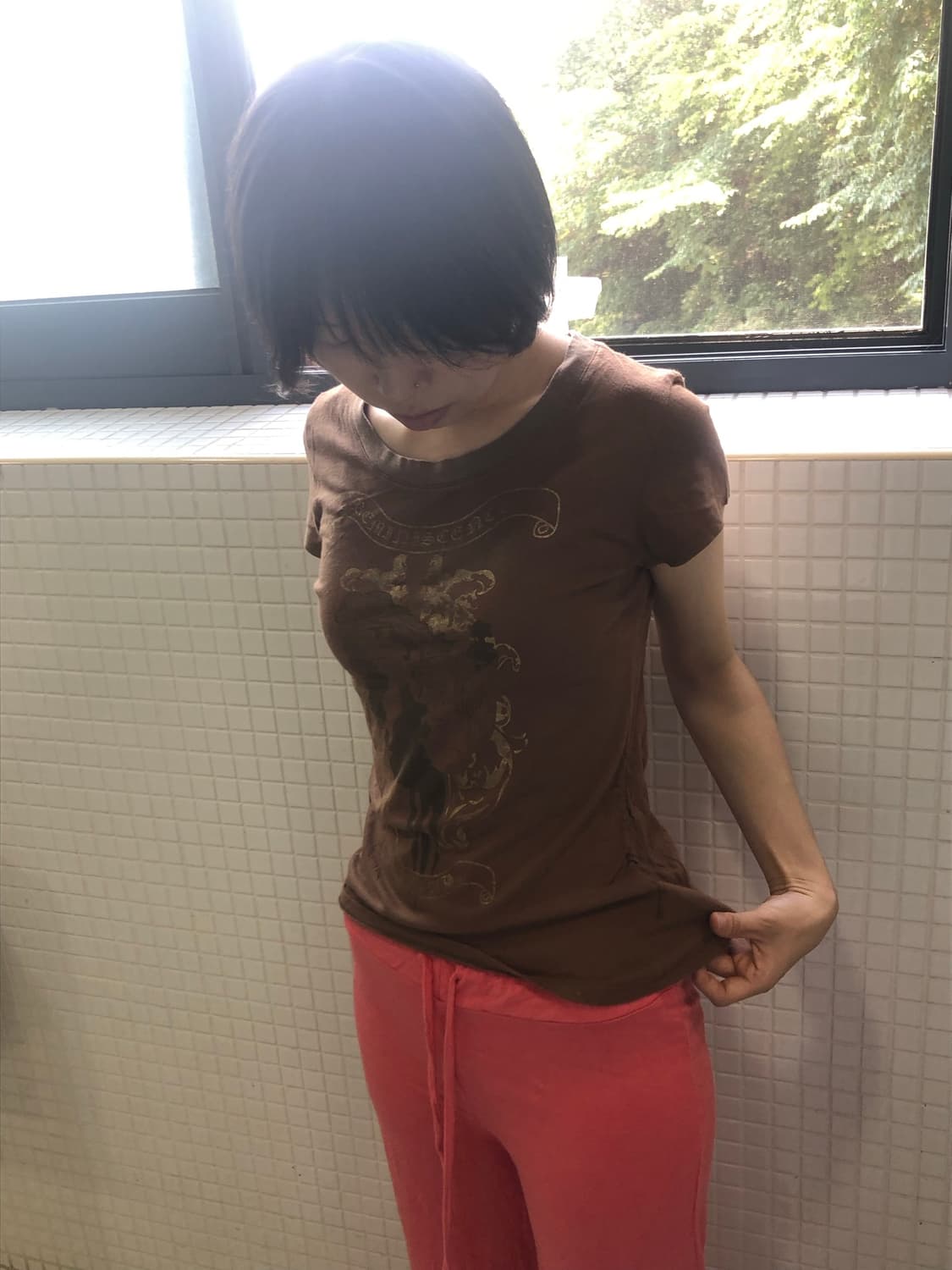 브라운 반팔 빈티지 티셔츠 상품이미지2