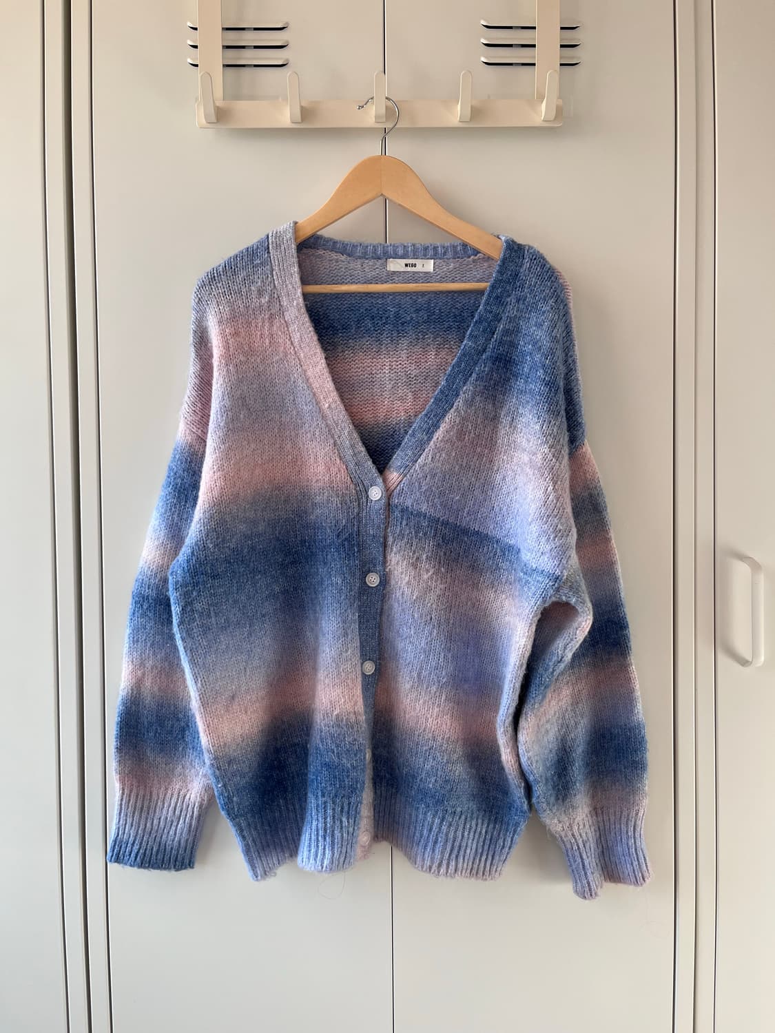 Wego  블루핑크 그라데이션 니트 가디건  상품이미지1