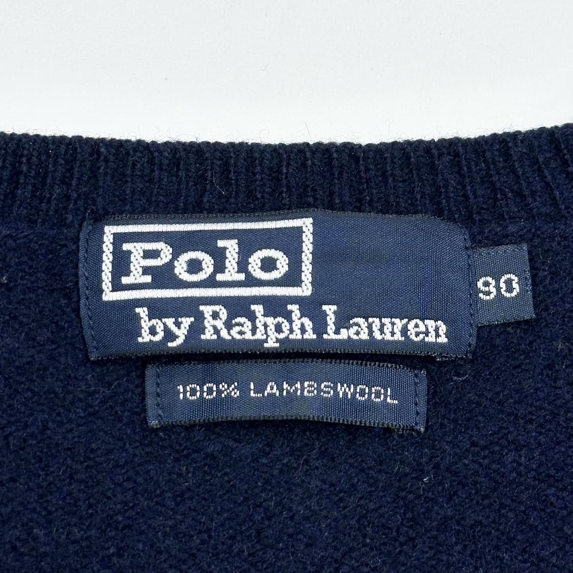 폴로 랄프로렌 클래식 램스울 브이넥 니트 네이비 여성S 상품이미지5