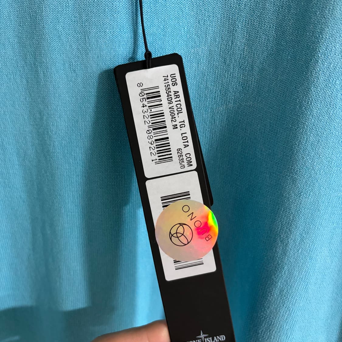 새상품(M)스톤아일랜드 와펜 로고 스웨트 니트 스카이블루 상품이미지4