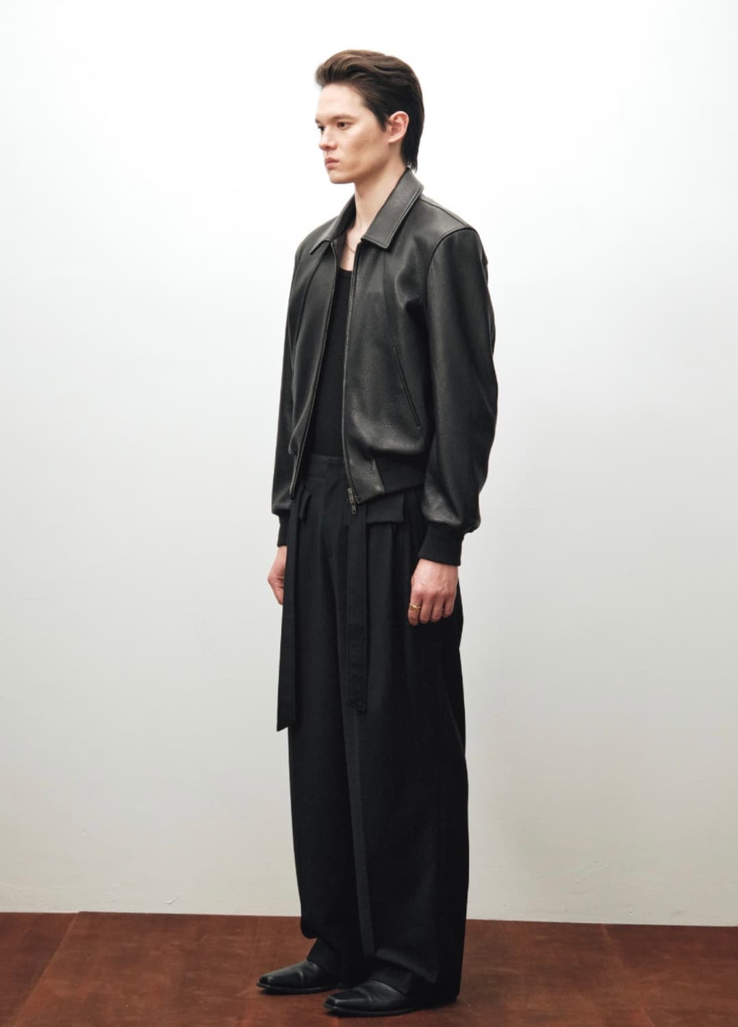 [48] 노이어 고트 슈렁큰 레더 가죽 자켓 블랙 상품이미지5