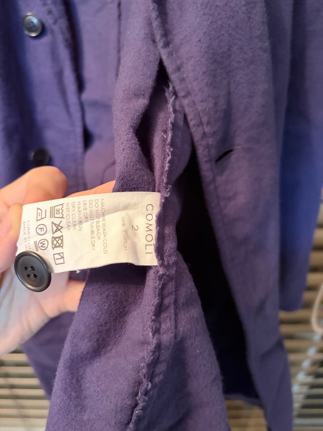 [2] 코모리 25aw 코튼 플란넬 자켓 로얄 블루 상품이미지7