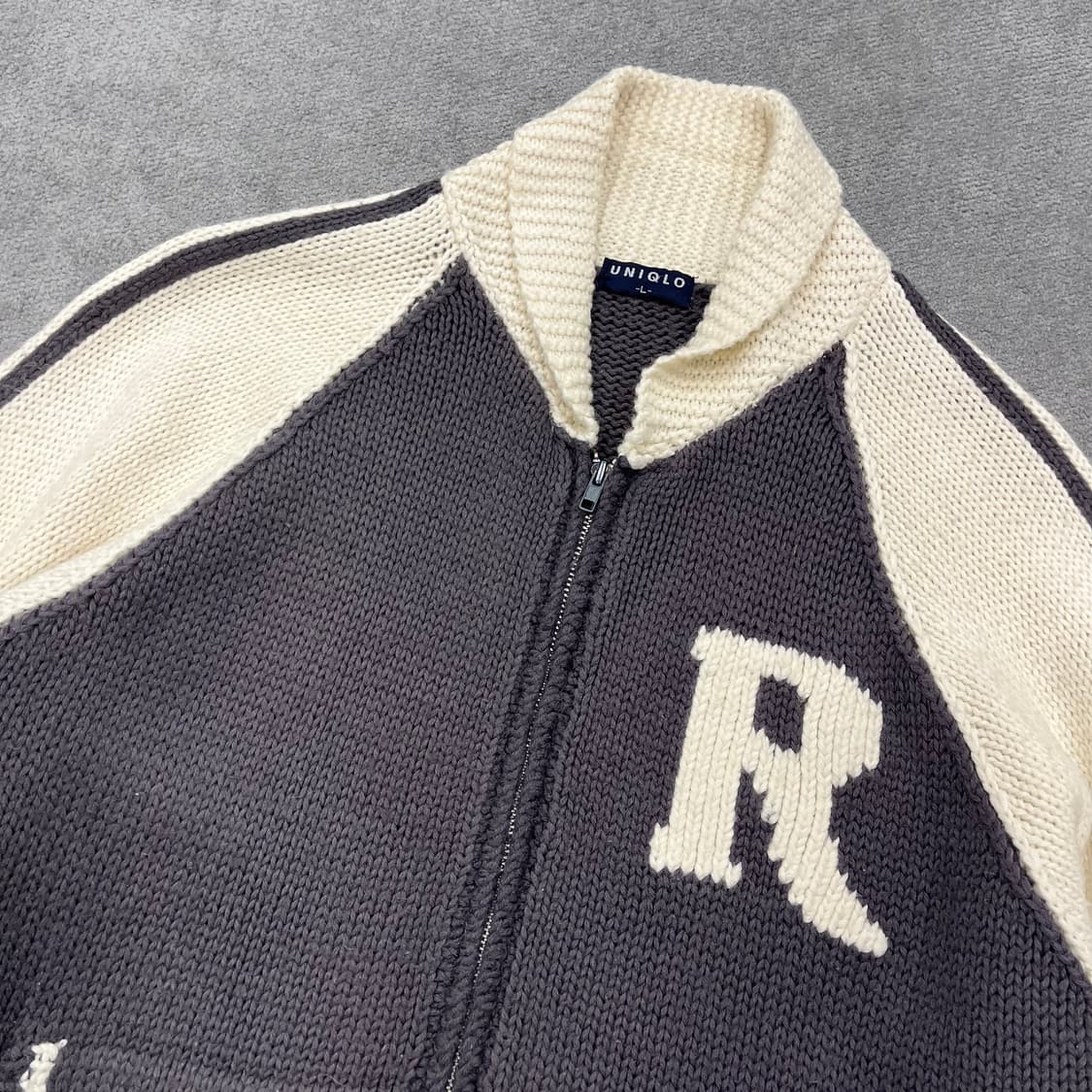 L 유니클로 재팬 니트 집업 상품이미지2
