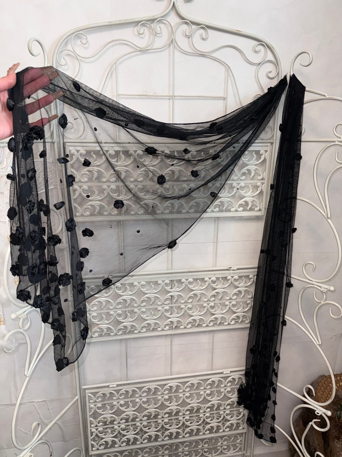 Black rose spangle maxi scarf  상품이미지3