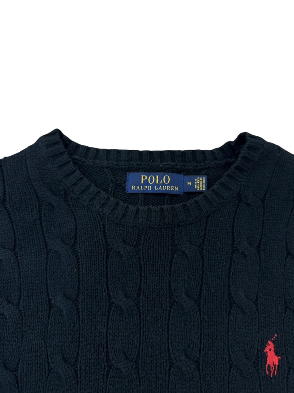 폴로 케이블 꽈배기 니트 블랙 (M) 상품이미지3