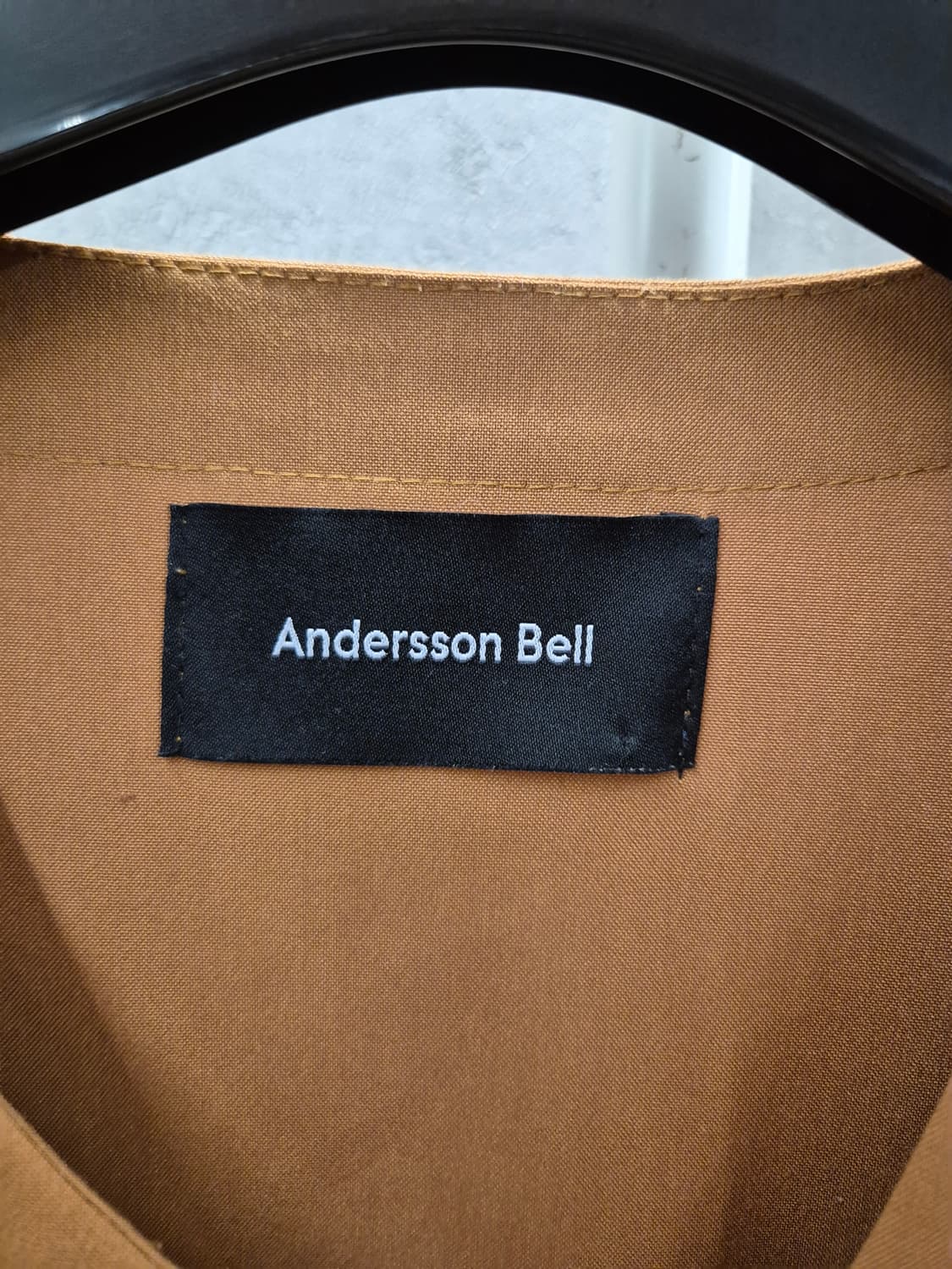 Andersson Bell 카멜색 셔츠 원피스 상품이미지5