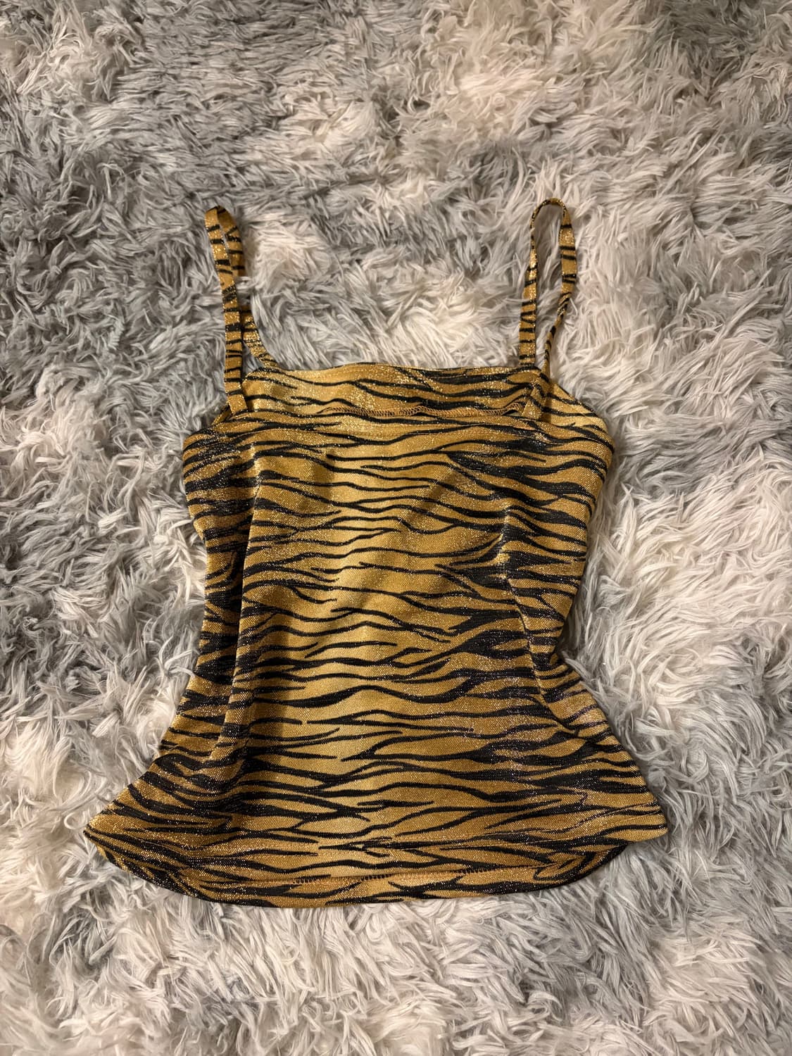 호피무늬 반짝이 갸루 탑 상품이미지1