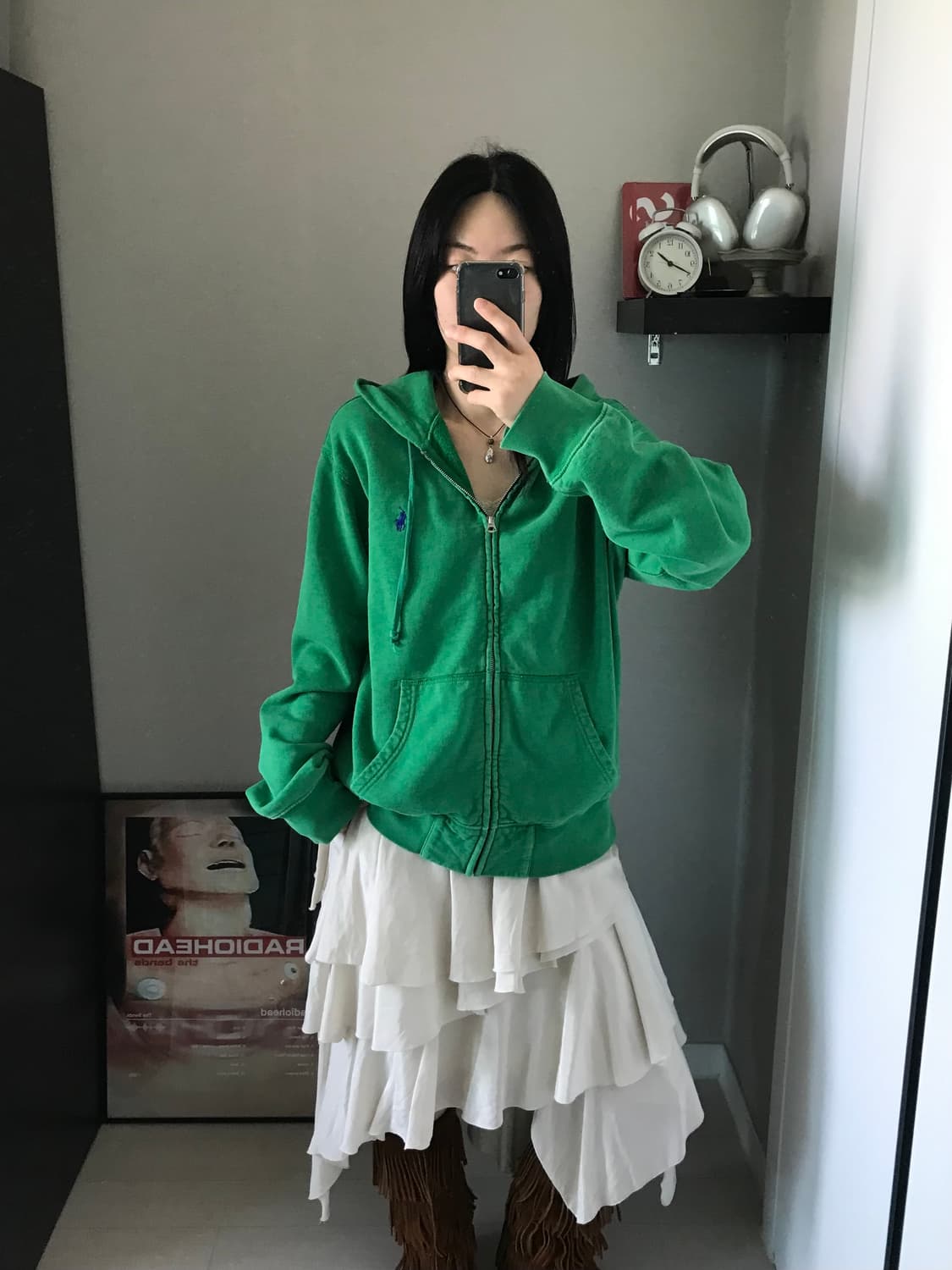 폴로 랄프로렌 포니로고 그린 후드집업  상품이미지5