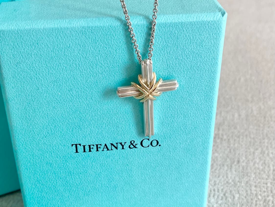 티파니 시그니처 십자가 18k 콤비 실버 남녀공용 상품이미지3