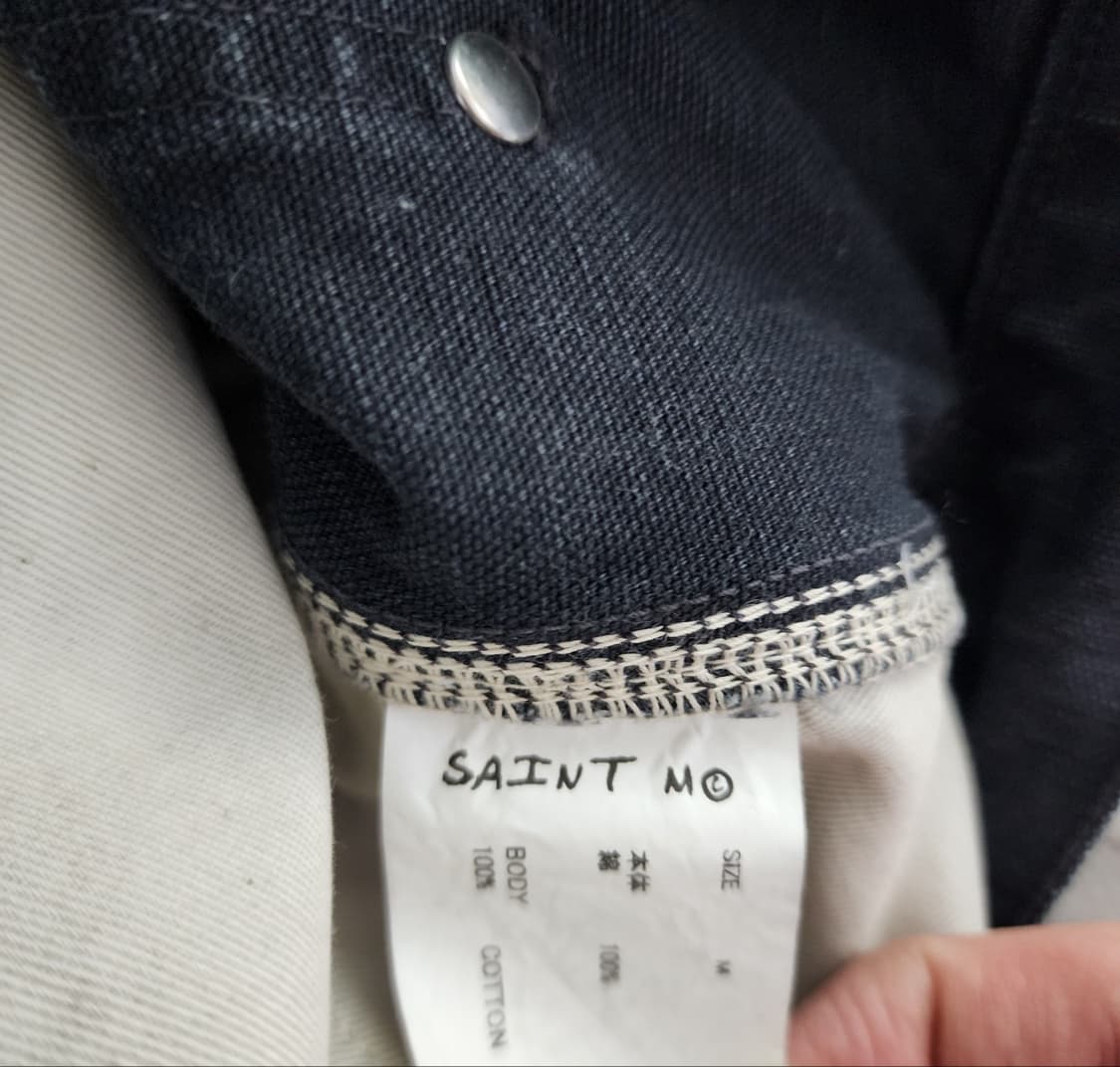[M] 세인트미카엘 24aw 더블니 플레어 데님 블랙 상품이미지7