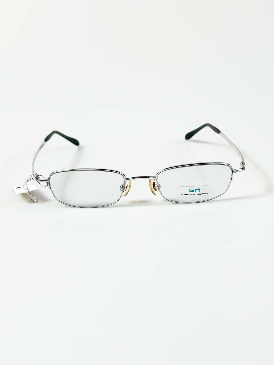 SEMONEMO 실버 반무테 스퀘어 메탈 빈티지 안경 상품이미지1