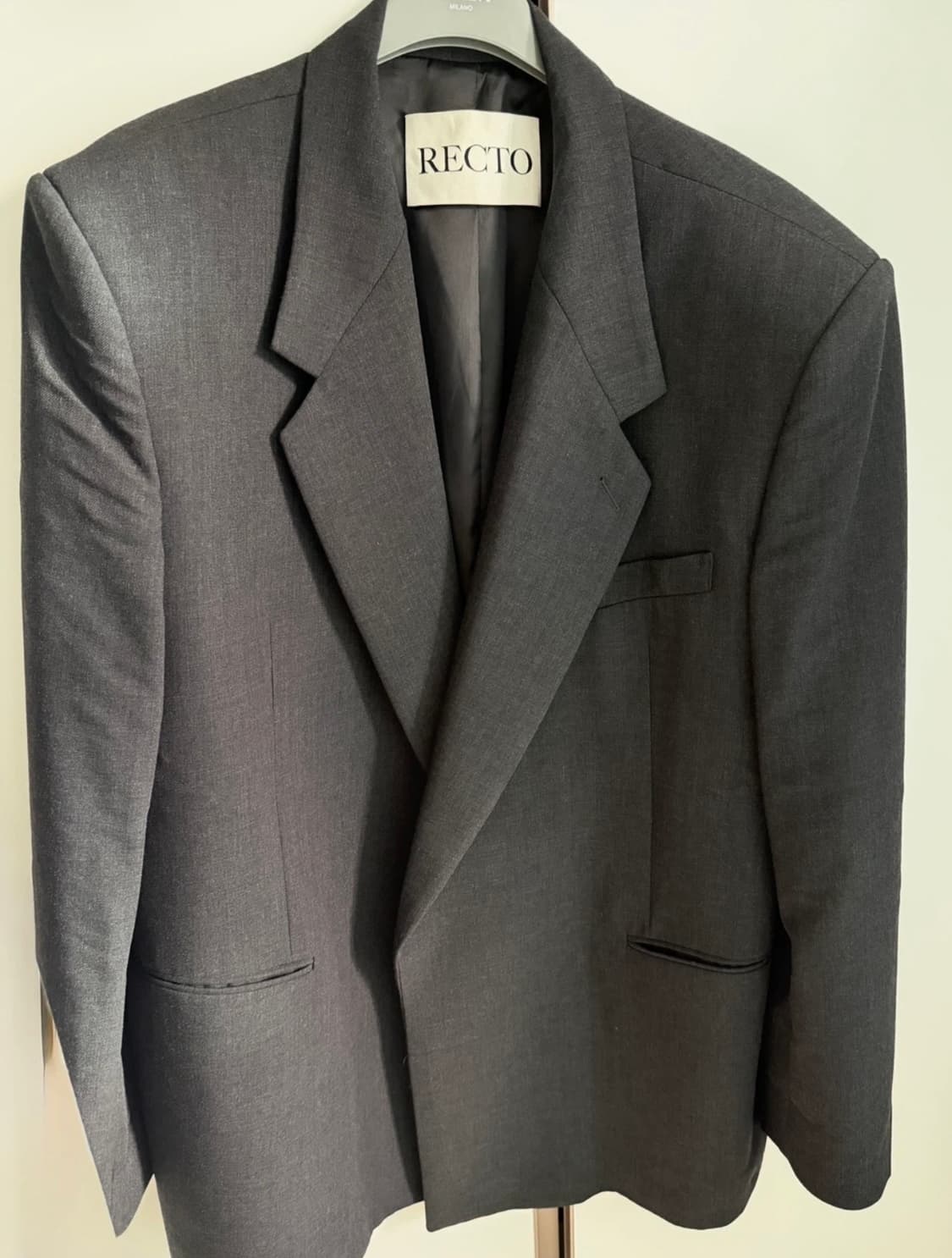 렉토 24fw 남성 울 블랜드 차콜 자켓 M 상품이미지1