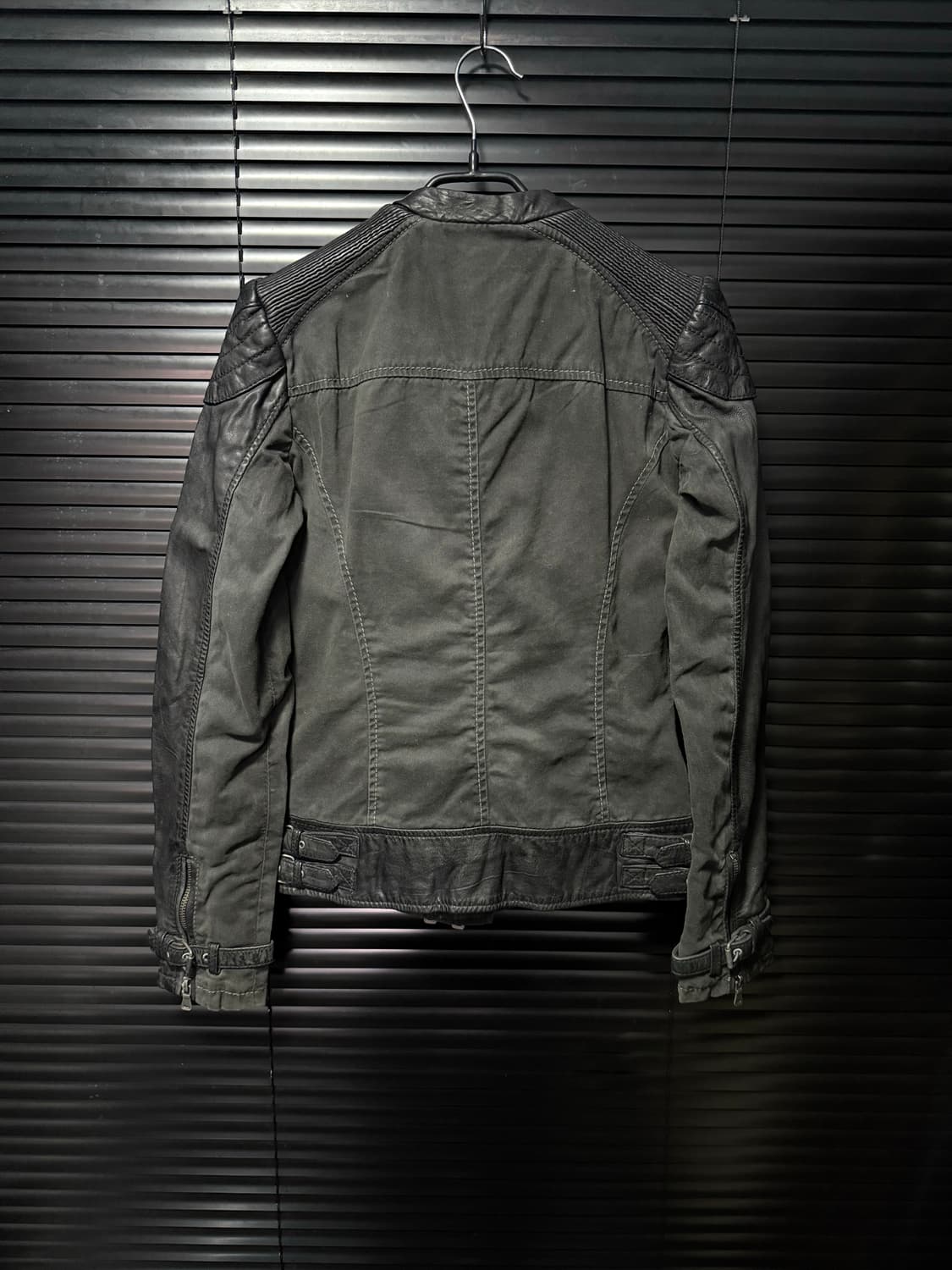 빈티지 런던 그런지 양가죽 라이더 바이커 양 가죽 고스 펑크 락 S 90 상품이미지5