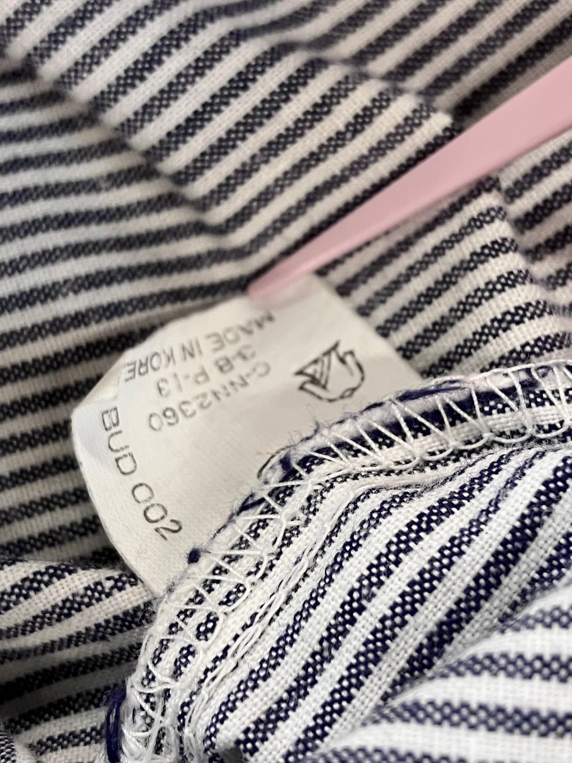 버드와이저 스트라이프 코튼 셔츠 스카이블루  #csz4100 상품이미지5