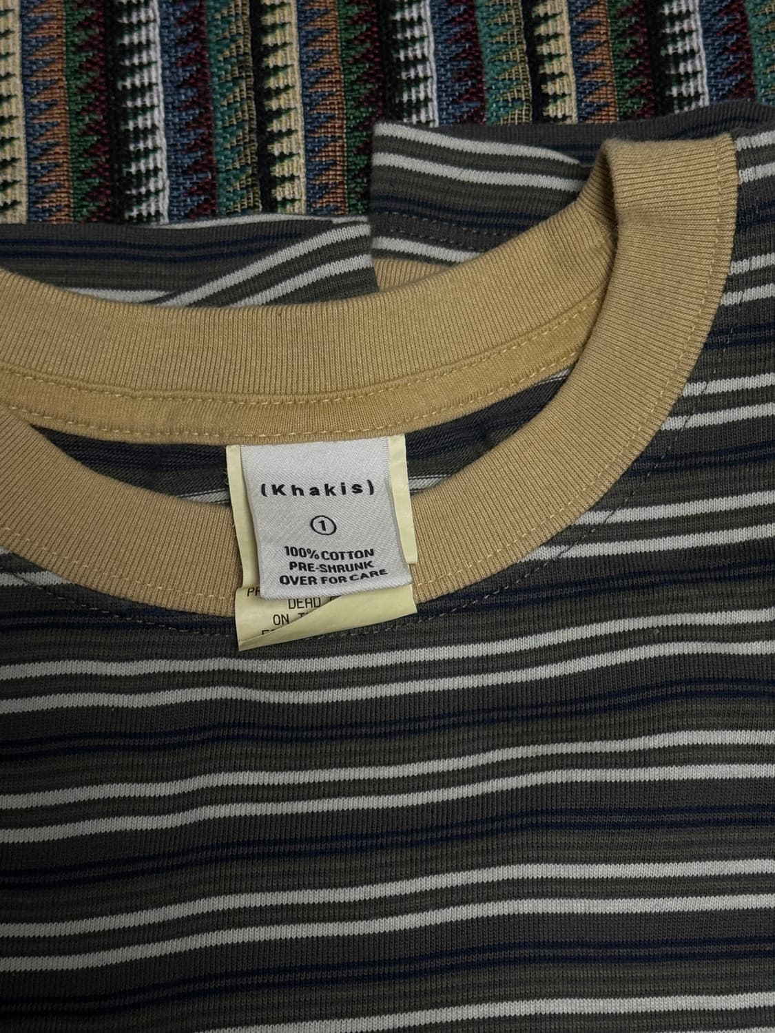 카키스 롱슬리브  KHAKIS BORDER L/S TEE(Bark) 상품이미지3