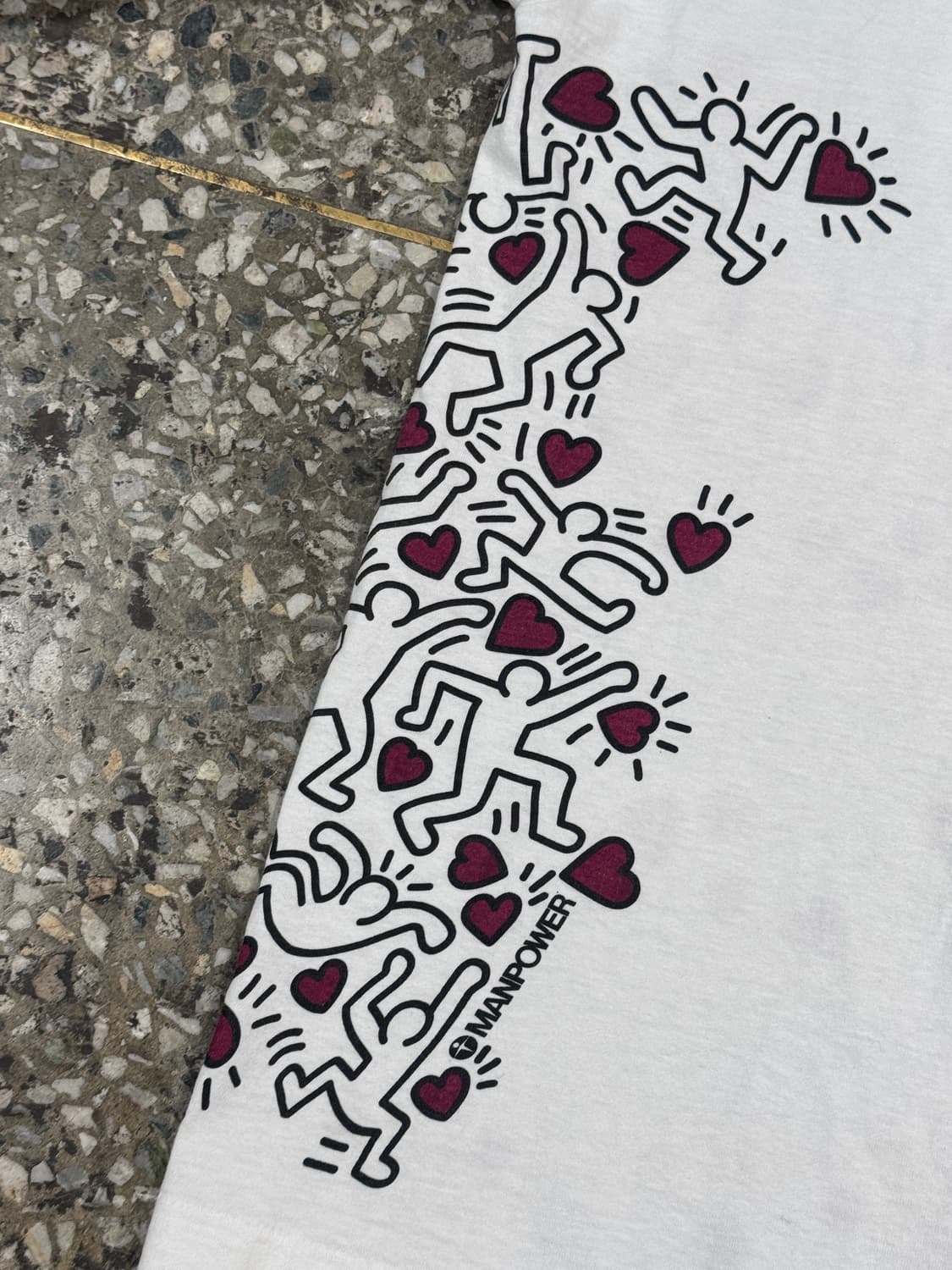 빈티지 90s 키스해링 ‘MANPOWER' 아트 티 롱슬리브 상품이미지5