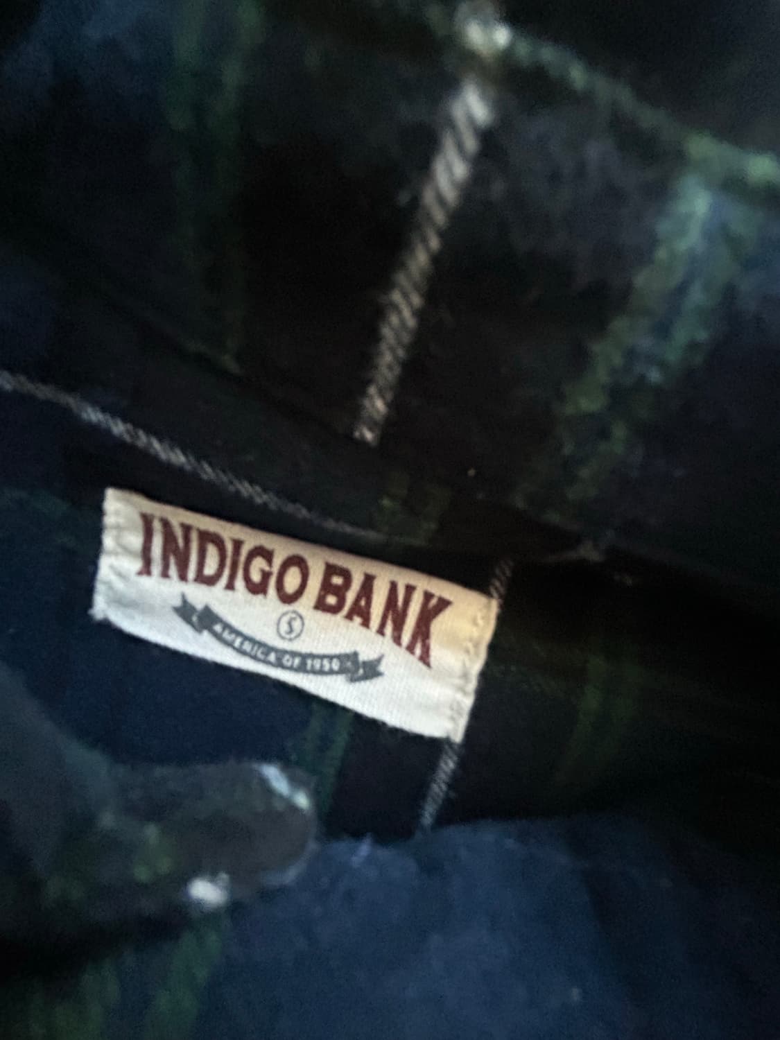 빈티지 네이비 체크셔츠 남방 상품이미지2