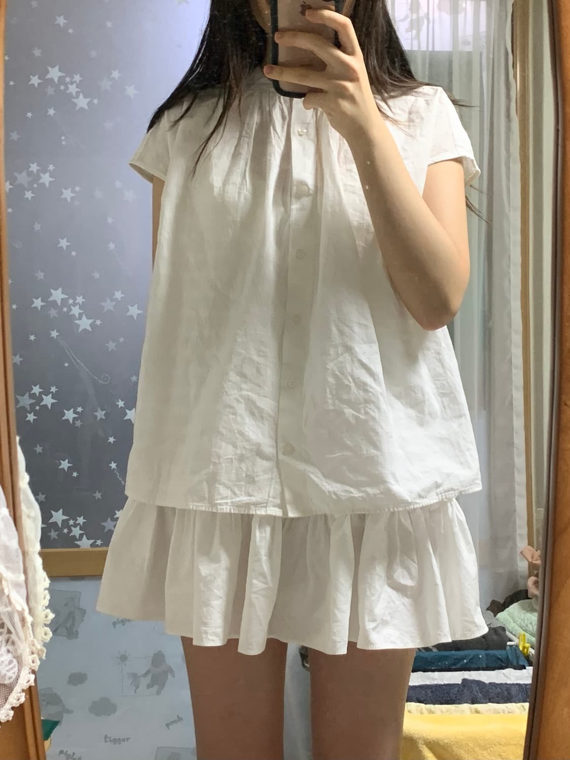 체크 패턴 민소매 블라우스 일본 빈티지 모리걸 홍콩 슬리브리스 나시 셔츠 상품이미지6